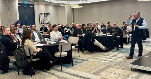 Picture of Steve Newton addressing a gathering