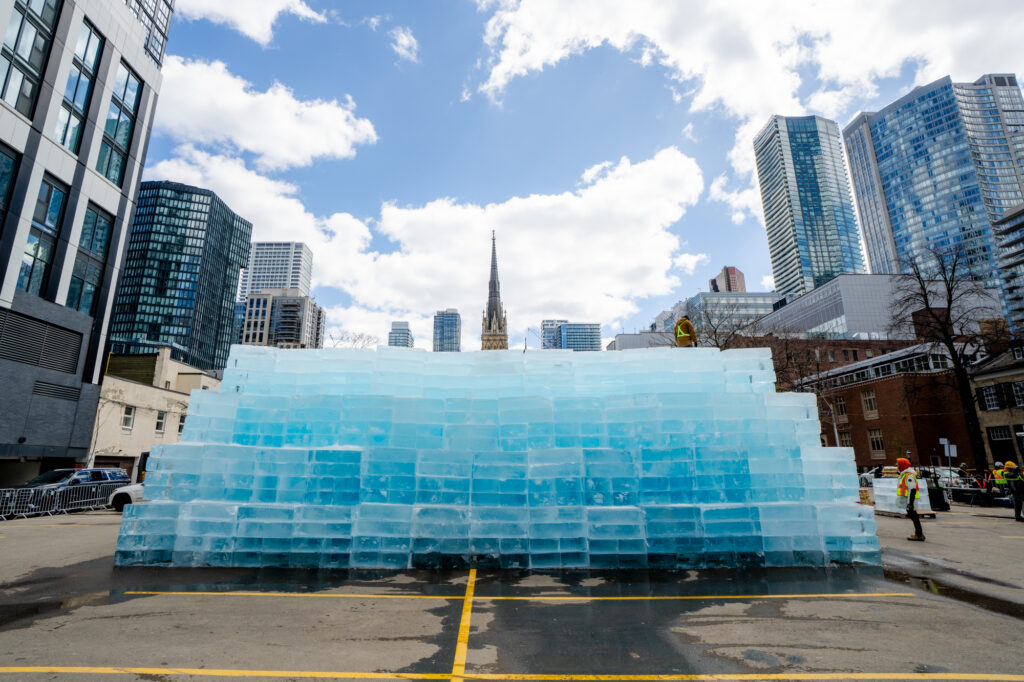 Ice tower on the street