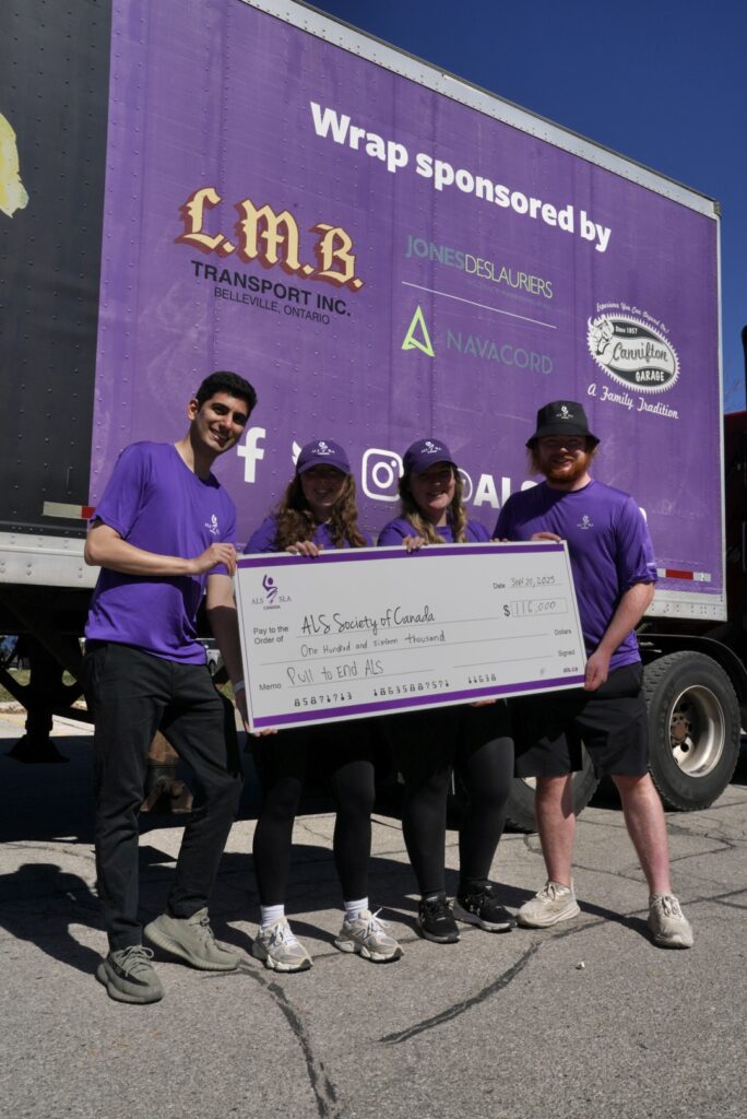 Pull to End ALS event 2025, cheque presentation
