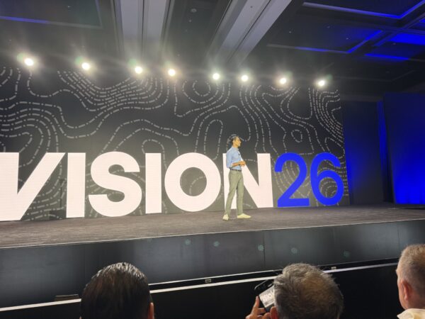 Motive CEO Shoaib Makani on stage during Vison conference 2026