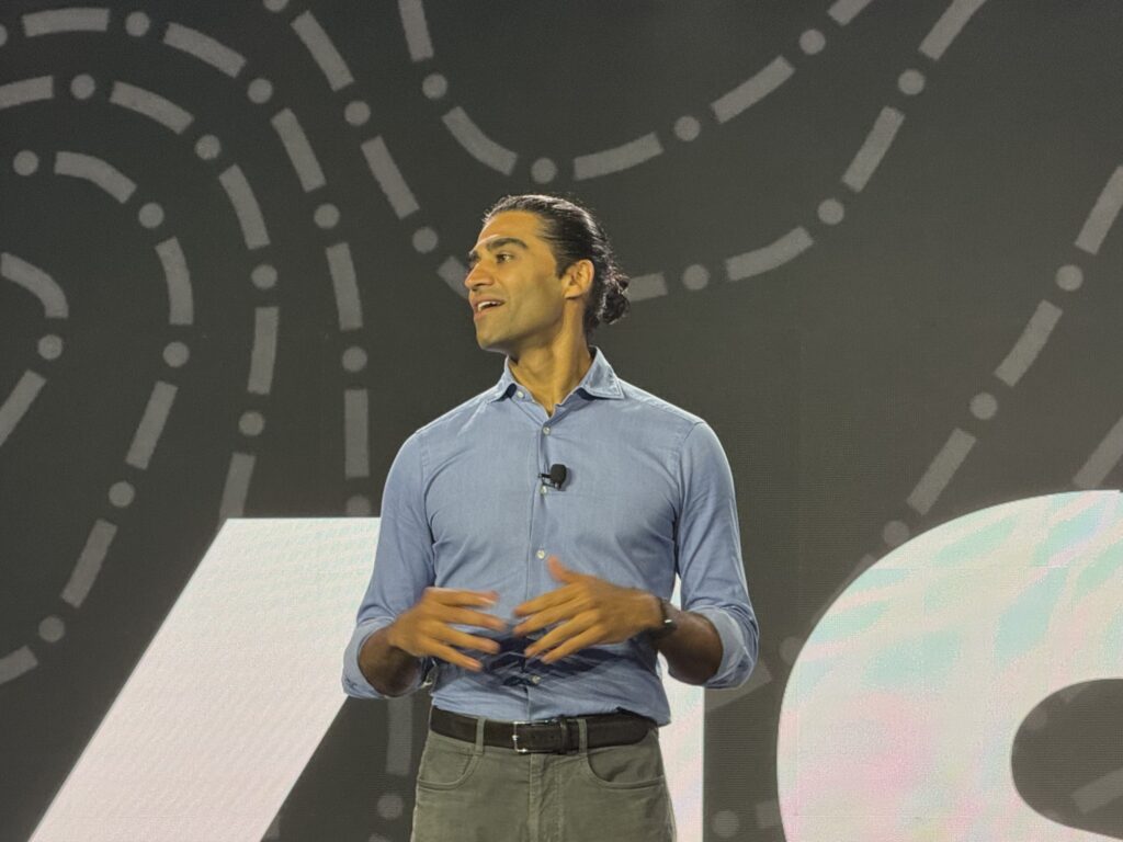 Motive CEO Shoaib Makani on stage during Vison conference 2026