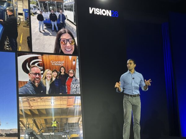 Motive CEO Shoaib Makani on stage during Vison conference 2026