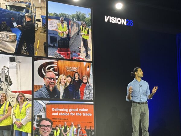 Motive CEO Shoaib Makani on stage during Vison conference 2026