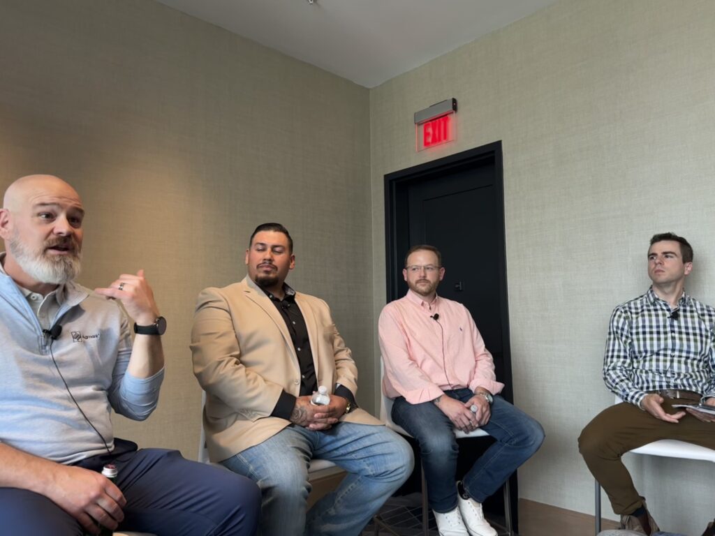 Panel picture with four people in the room 