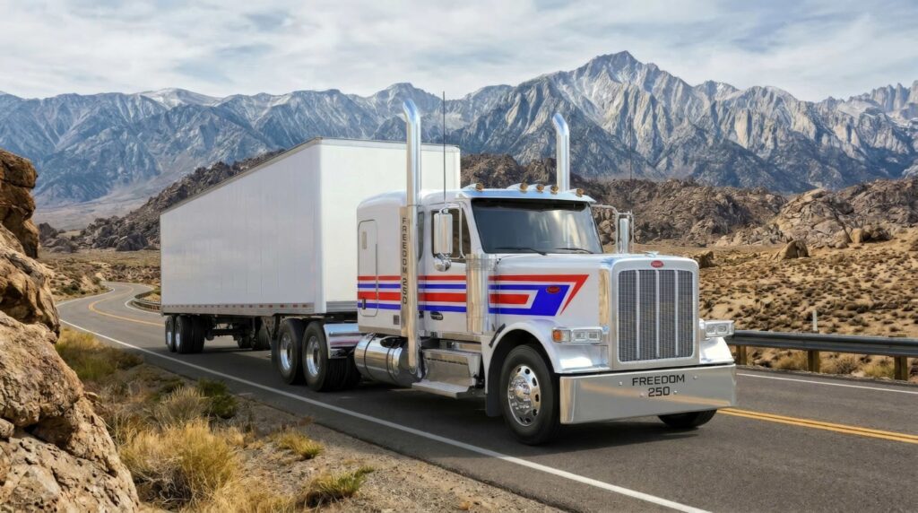 Peterbilt limited edition truck on road