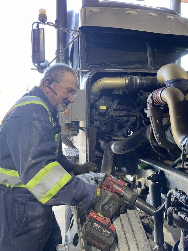 Comeau fixes a truck