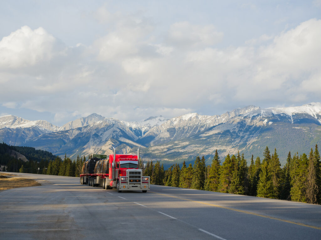 Picture of a truck on an Alberta highway