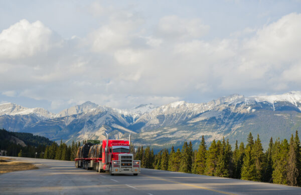 Picture of a truck on an Alberta highway