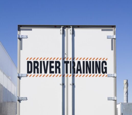 Driver training written on back of truck