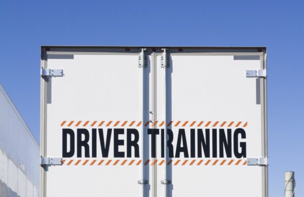 Driver training written on back of truck