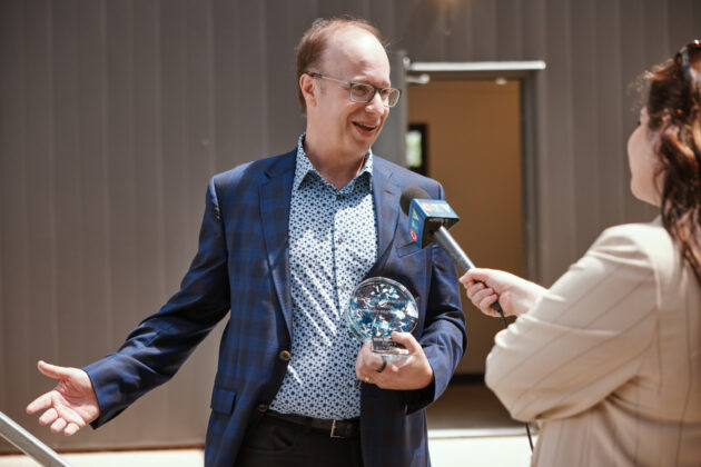 Jeff Smith of Manitoulin being interviewed by CTV