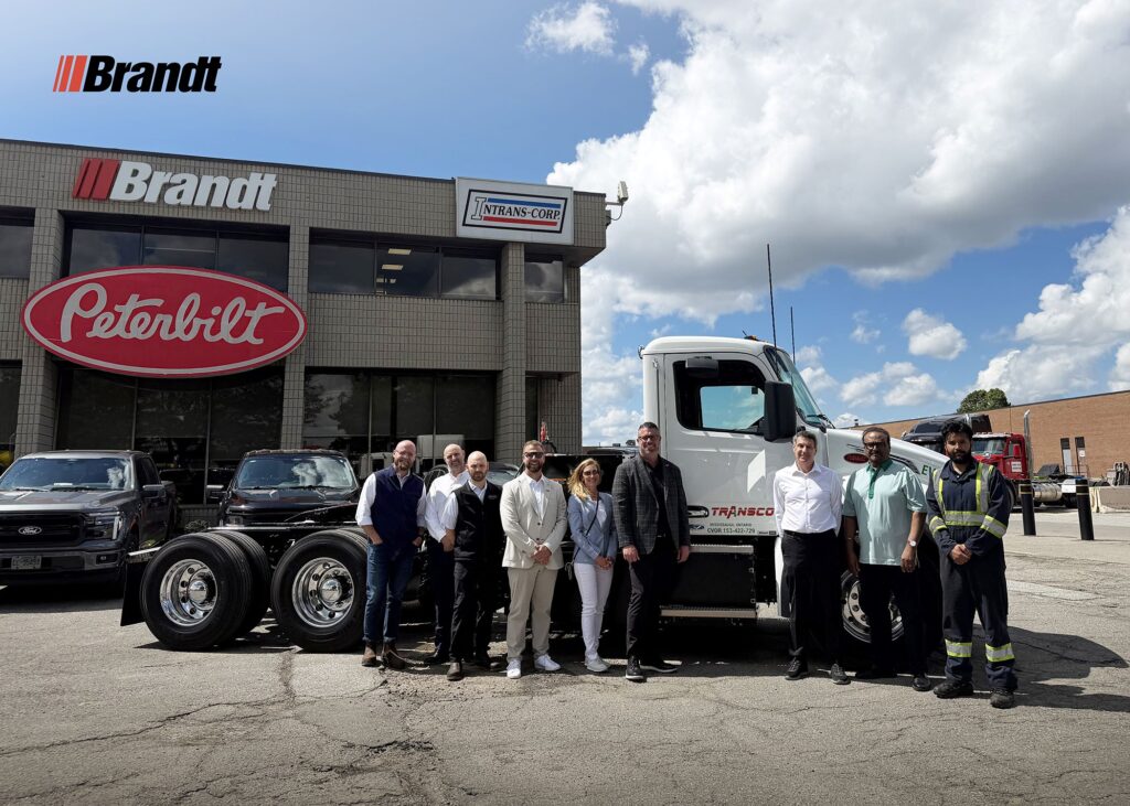 Canadian-built Peterbilt 548 electric truck being delivered