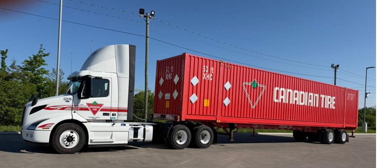 Picture of a Canadian Tire tractor trailer