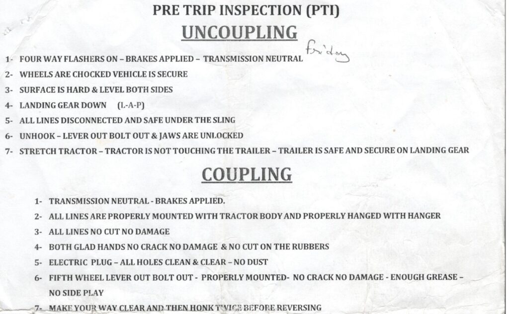 Scan of a script given to a driver