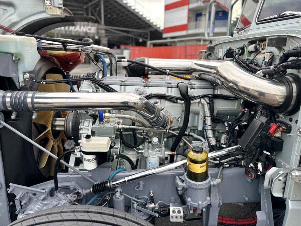 An engine on display