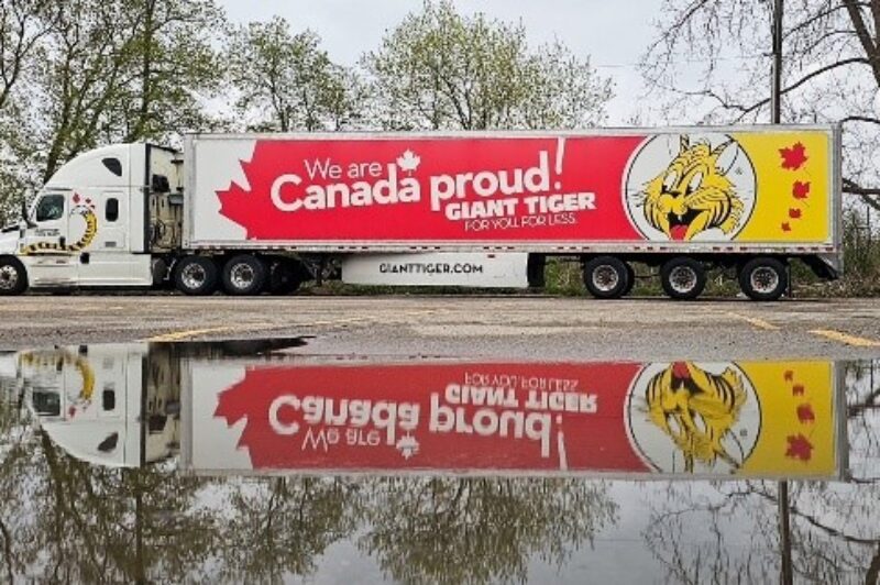 Picture of a Giant Tiger tractor trailer