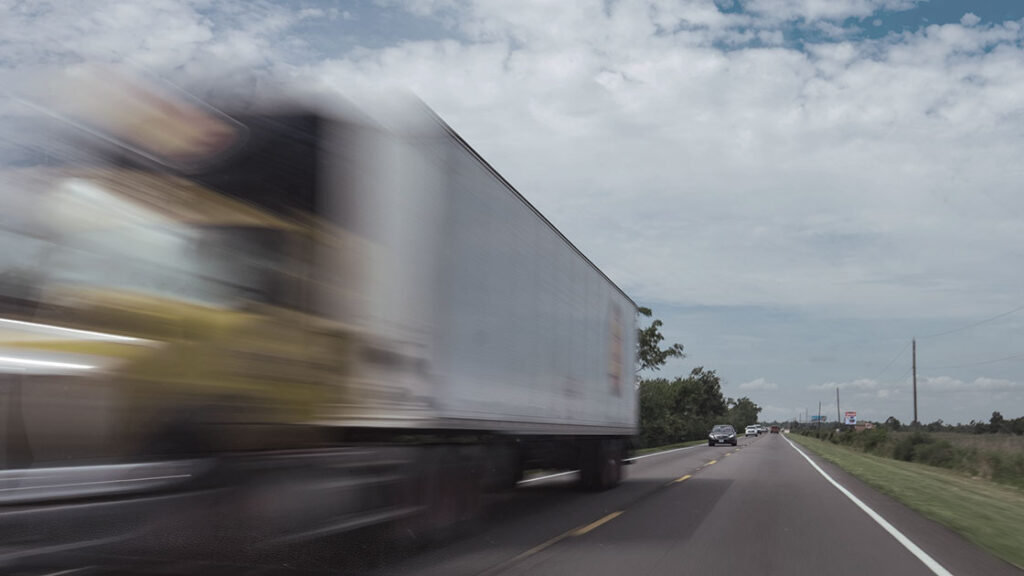 Speeding truck