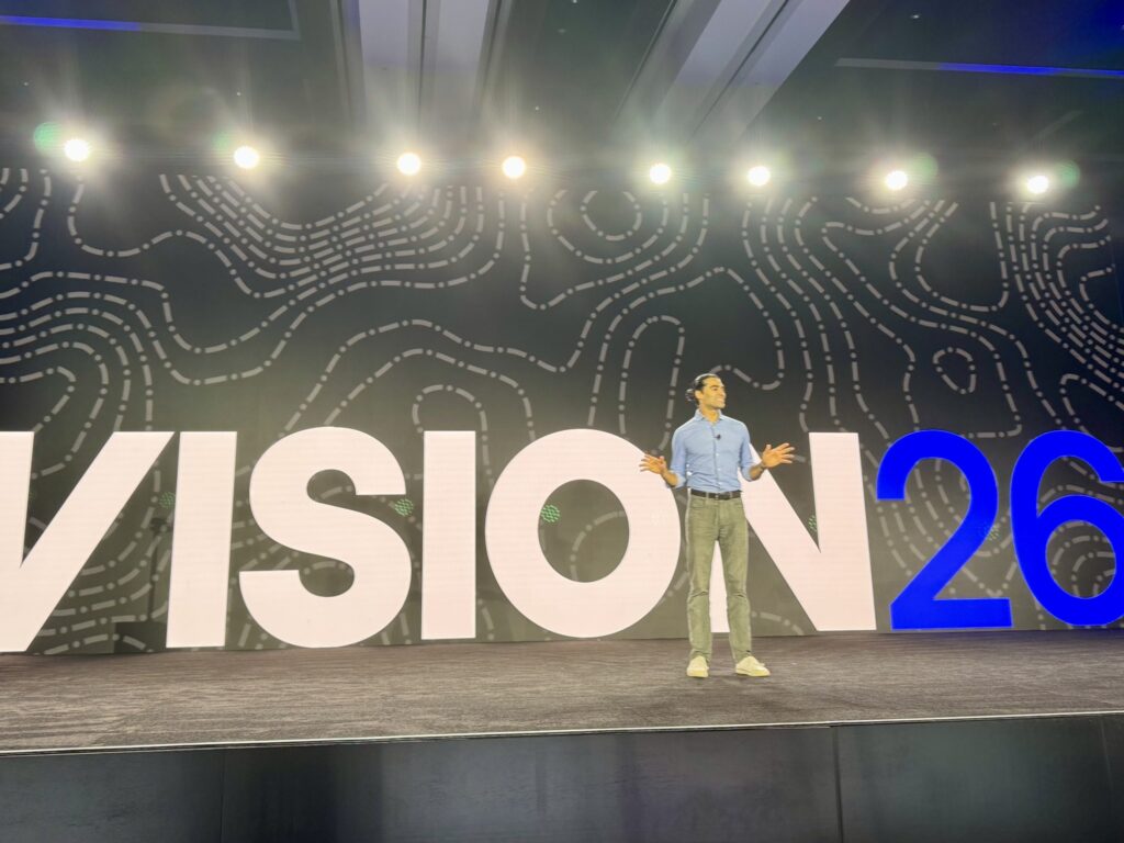 Motive CEO Shoaib Makani on stage during Vison conference 2026