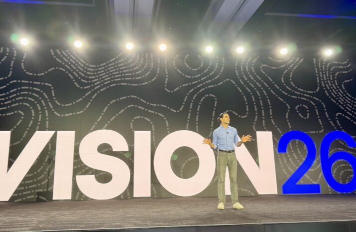 Motive CEO Shoaib Makani on stage during Vison conference 2026