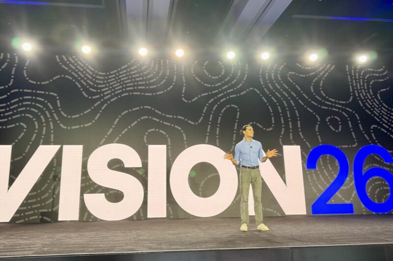 Motive CEO Shoaib Makani on stage during Vison conference 2026