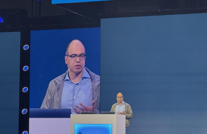 CEO Sanjit Biswas on stage