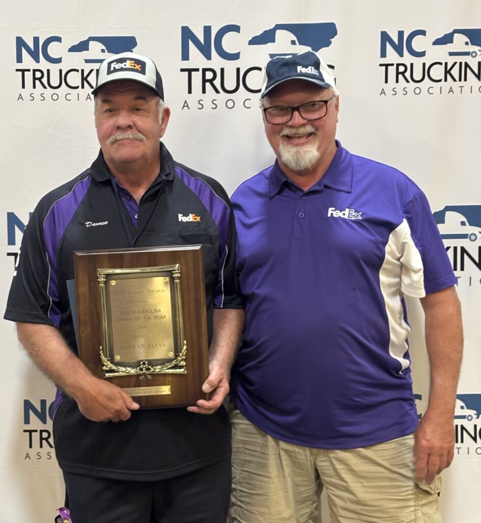 N.C. Driver of the Year Darren Evans receiving award