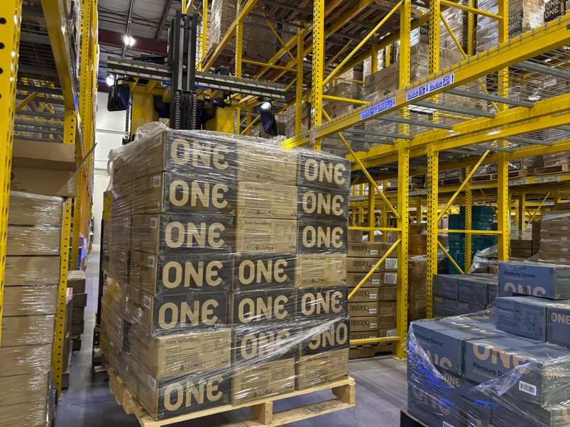 Global Protection Corp's ONE shipment in a warehouse
