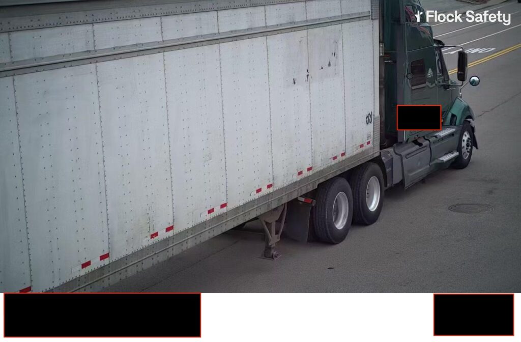 flock camera photos of the truck that carried the load