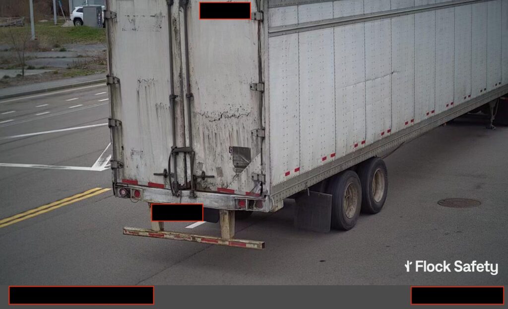 flock camera photos of the truck that carried the load