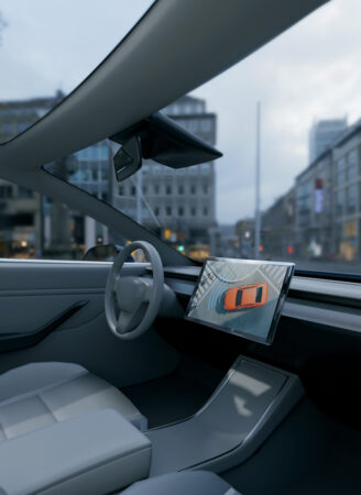 A fully automated vehicle without a brake pedal.