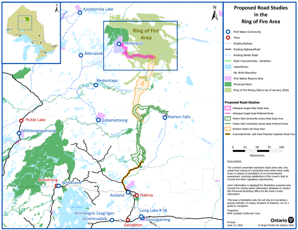Map of ring of fire road project