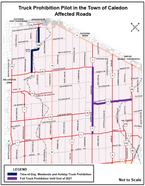 Caledon truck restrictions map