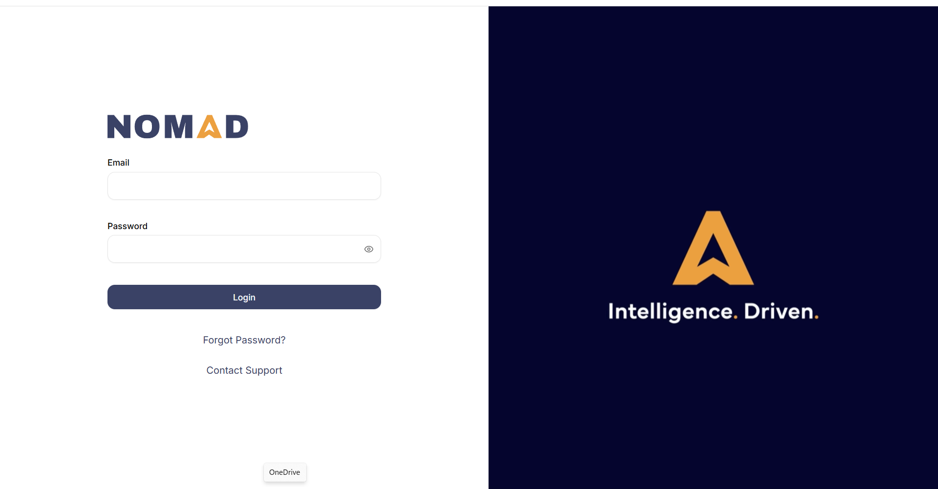 Nomad login page