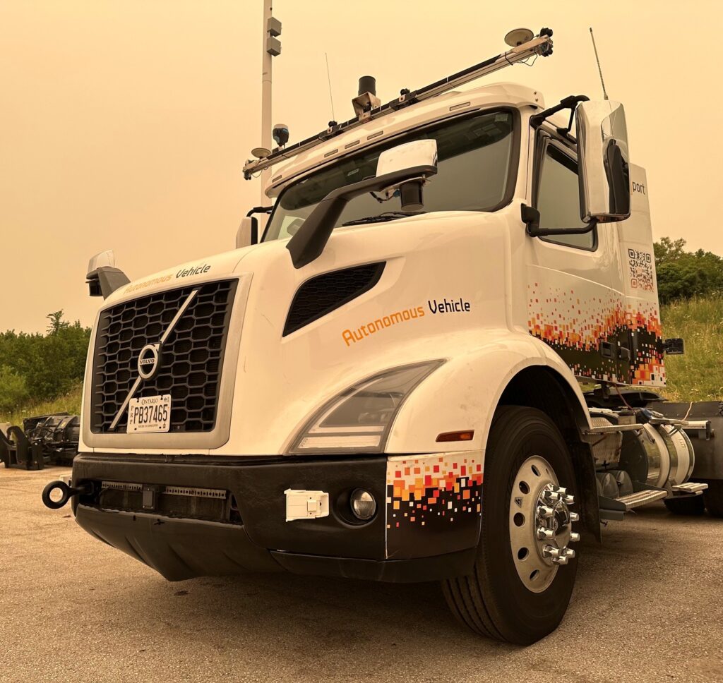 NuPort Robotics truck in yard