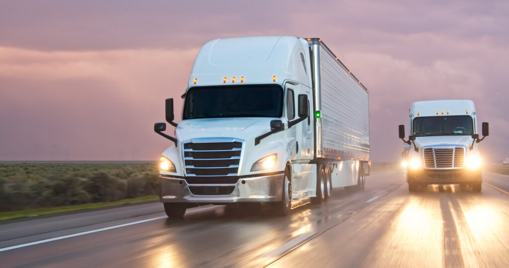 New trucks on the highway
