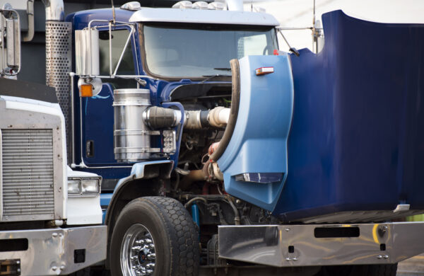 Truck awaits maintenance