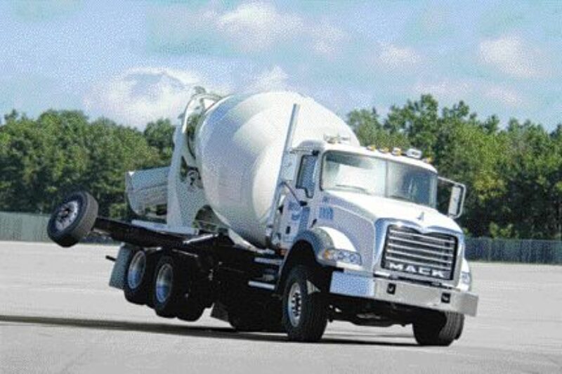 BIG TIPPER: Because of their higher-than-normal centre of gravity, vocational vehicles stand to benefit greatly from the new Mack RSA system.