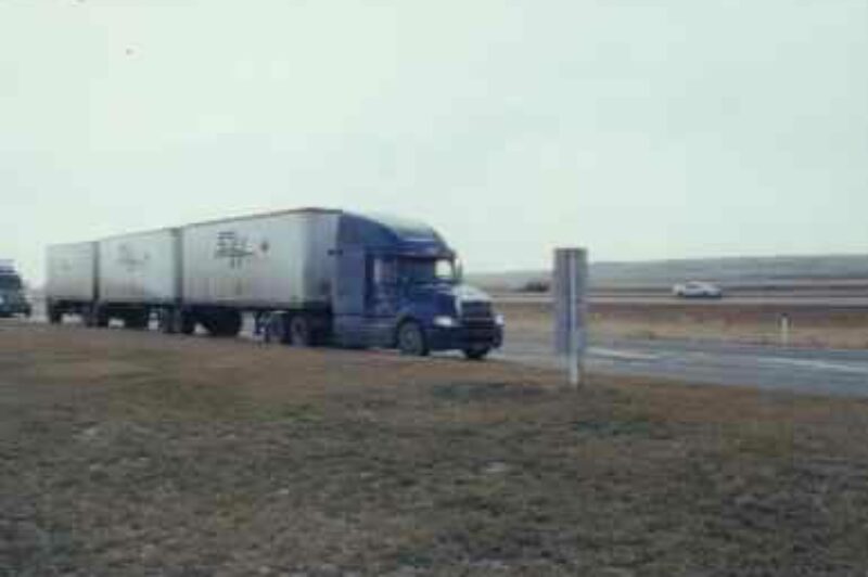 COMPETITIVE ADVANTAGE: LCVs like this one, photographed in Alberta, reduce truck traffic and fuel consumption.Photo by James Menzies