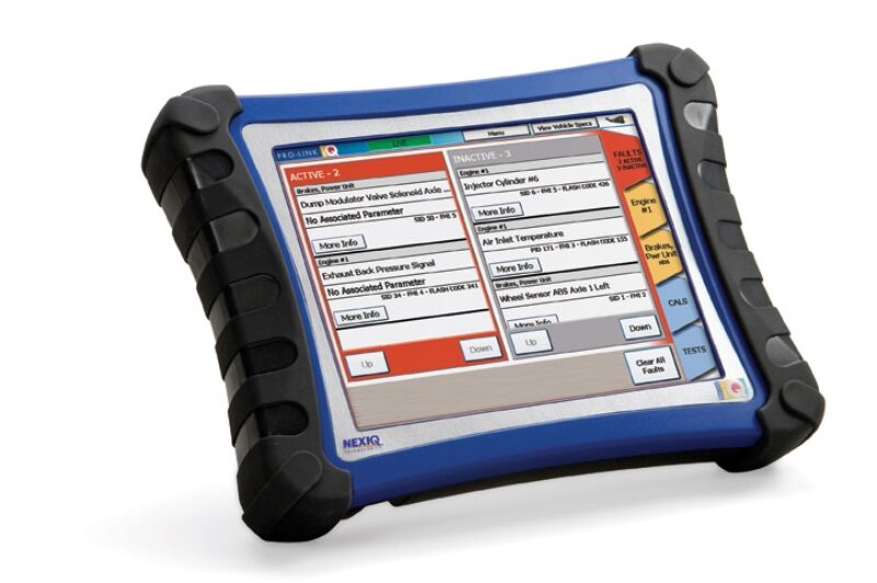The user-friendly screen allows technicians to diagnose various components, Nexiq officials say.