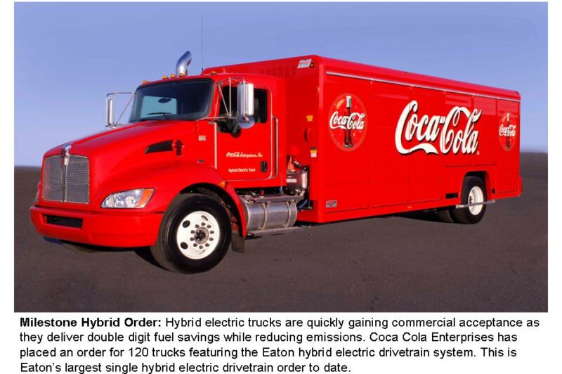 Coca-Cola's order of medium-duty hybrids is the largest ever for Eaton.