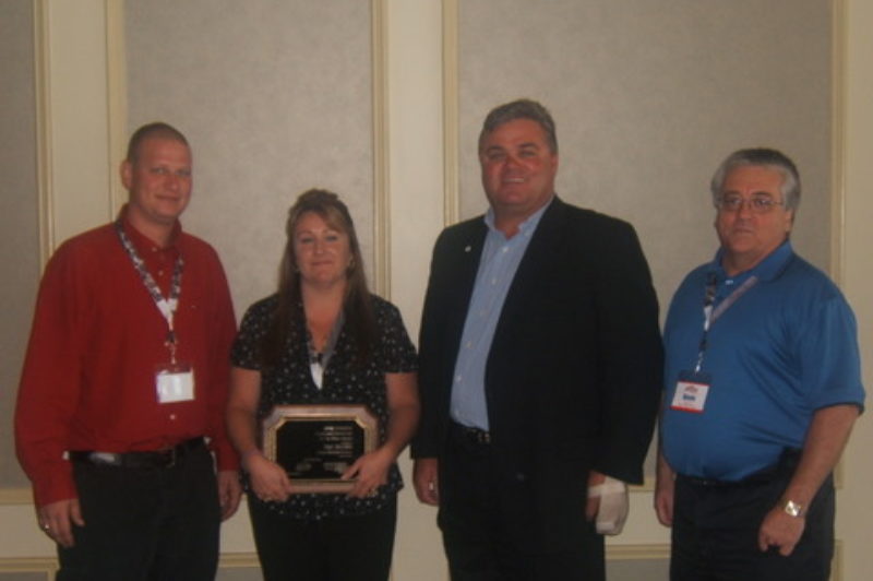 Dispatcher of the Year Award: Shawn Lynch, (spouse) Niki Brown (winner), Kim Richardson, and Kevin Link (GM of Elgin Motor Freight).