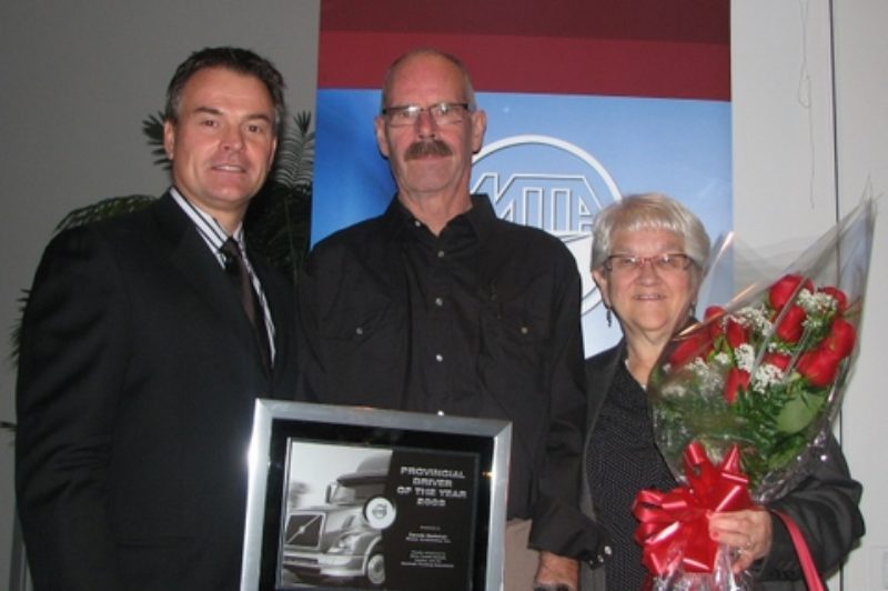Long-haul trucker Dennis Barkman of Penner International was named Driver of the Year at the Manitoba Trucking Association's recent award ceremony.