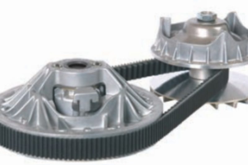 KEY DIFFERENCE: This is the CVT transmission CVTech developed for India's Tata Motors Nano micro car. All is in the two pulleys' diameter variation.