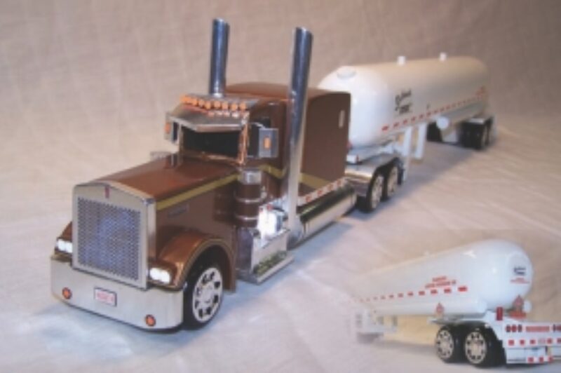 Like the real thing: This propane hauler is one of many wooden truck replicas that woodworker Darryl Thompson has created. He claims this tanker was his greatest challenge yet.