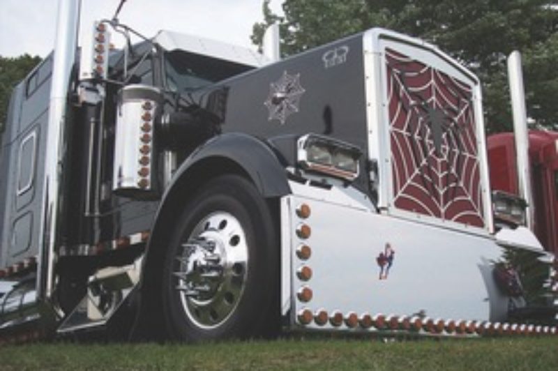 MORE THAN JUST CHROME: Perennial show'n'shine winners, like Vic Pannu's Spiderman-themed truck, catch judges' attention because of exceptional overall cleanliness, not just the abundance of chrome.