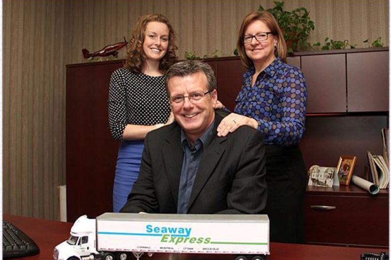 Seaway Express general manager Melanie Hamel (left) with parents Bob and Linda Gauthier.