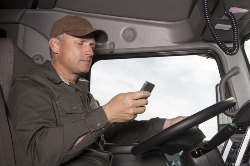 Truck driver texting