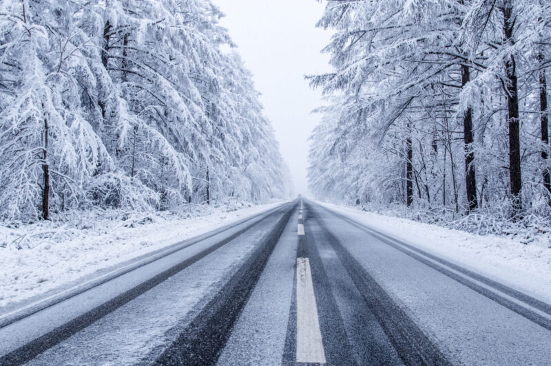 snowy road
