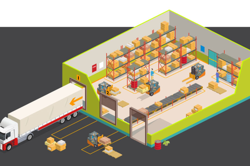 warehouse and truck