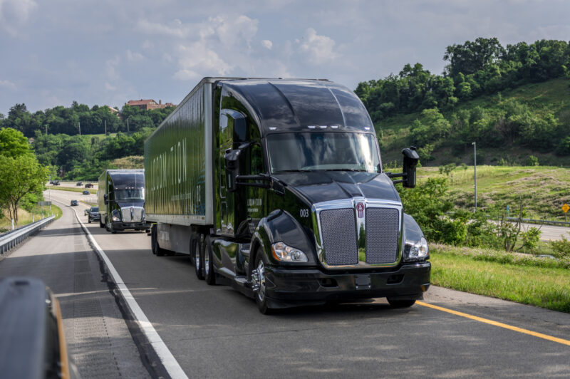Picture of Locomation trucks on highway